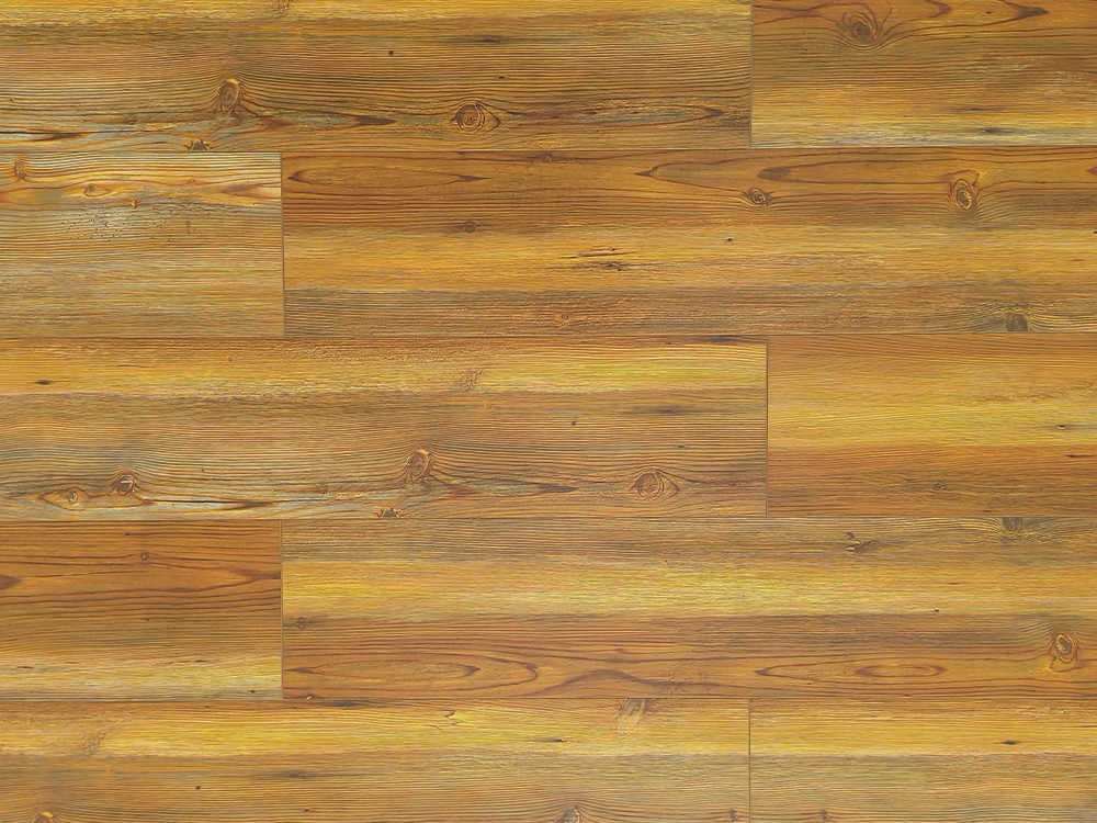 SPC que pavimenta a grão de madeira amarela morna 7.25×48